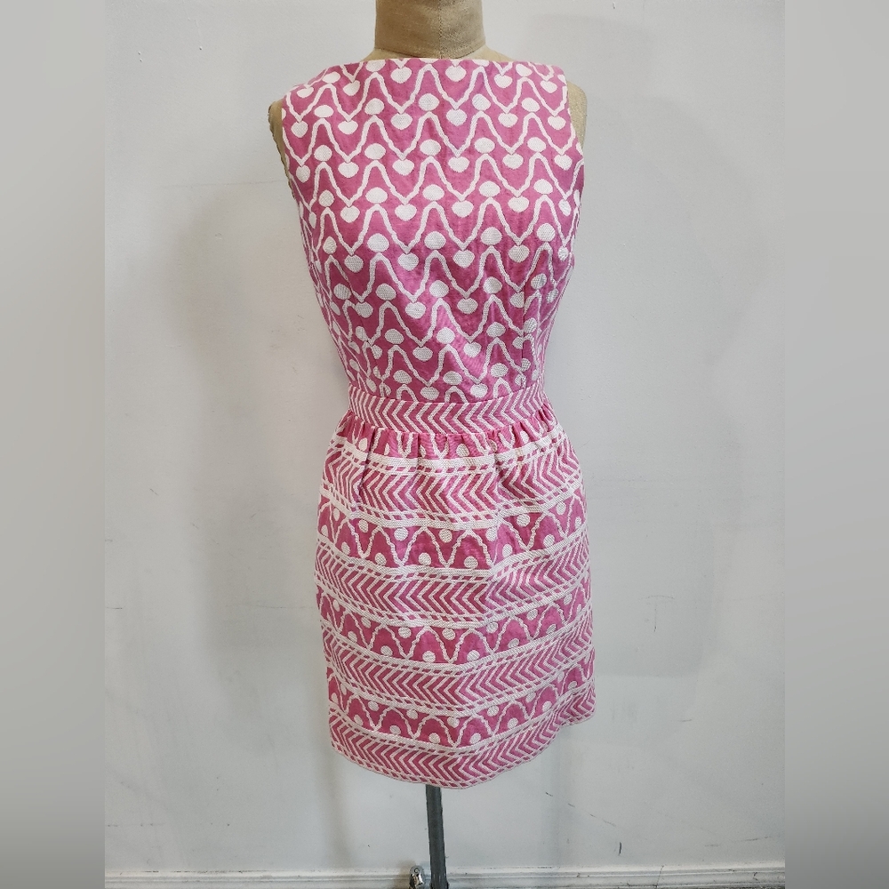 Pink Patterned Sleeveless Dress